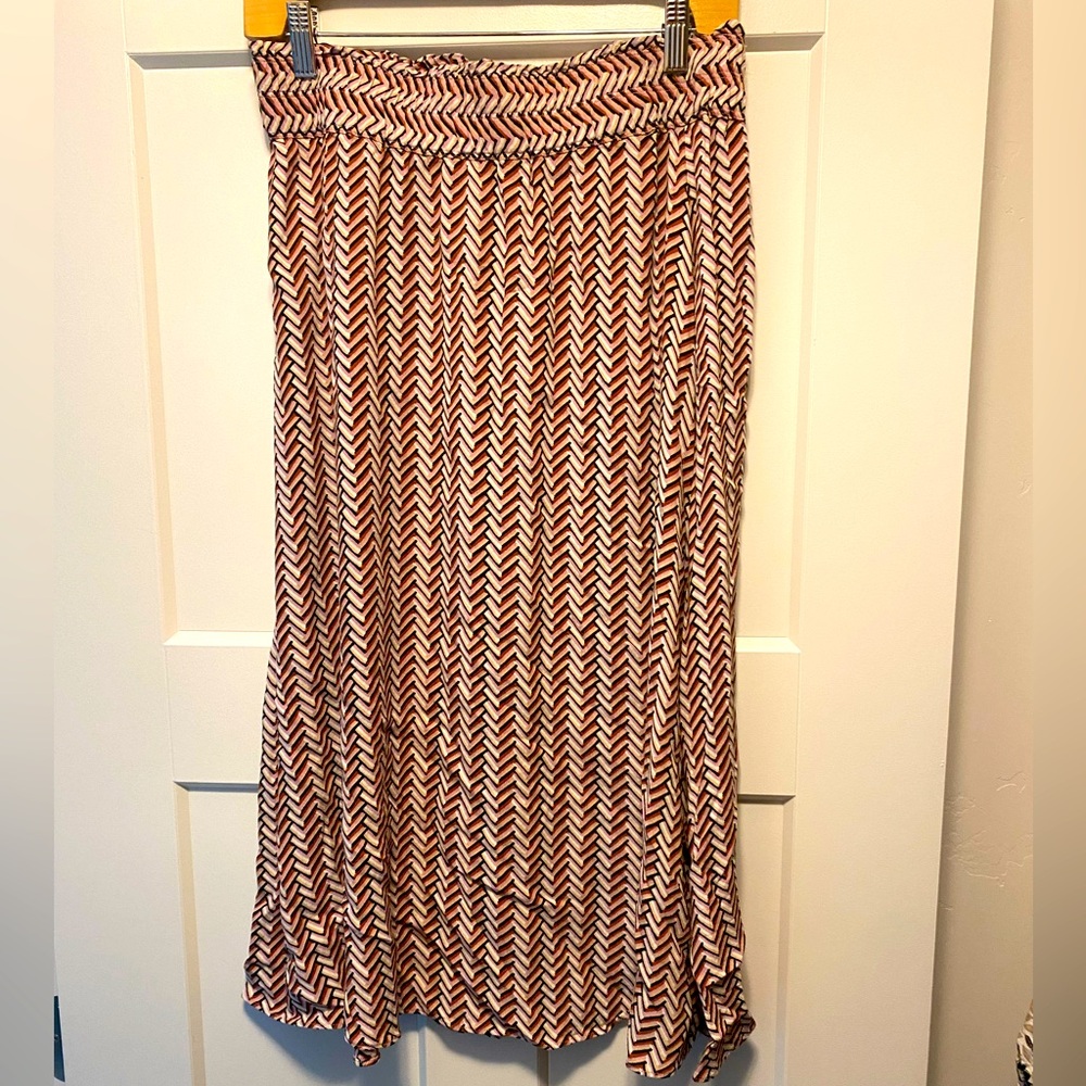 Loft midi chevron skirt; size s